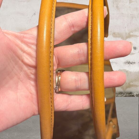 Michael Kors Brown Monogram Racer Stripe Orange & White Large Satchel or Mask - Picture 7 of 8